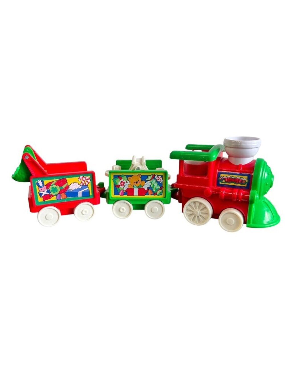 Fisher-Price Little People Christmas Train With 3 Cars Toy Vintage Collectible